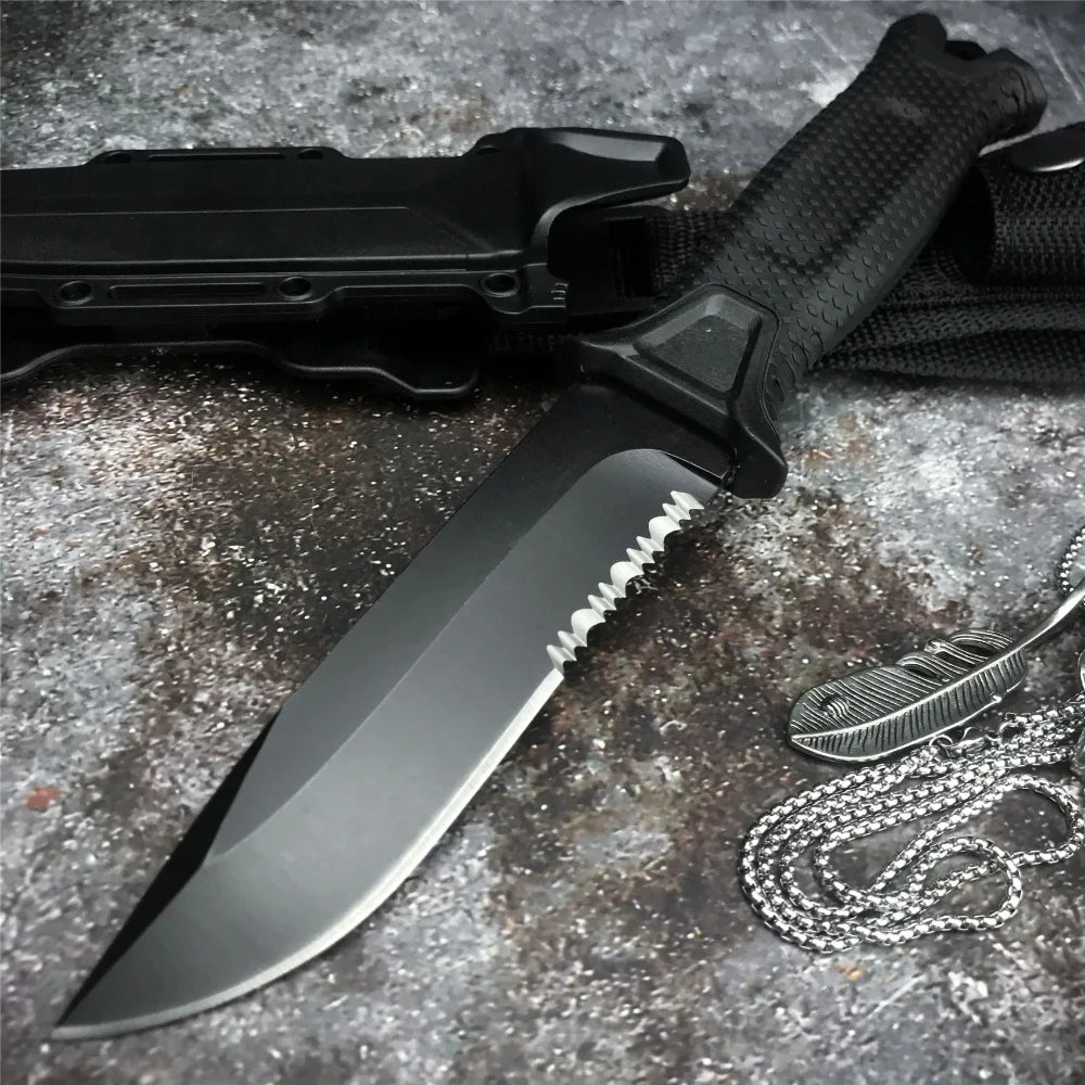 Non-folding knife with sheath