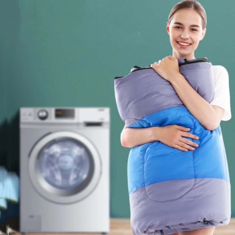 A summer time sleeping bag, combine to make larger for two!