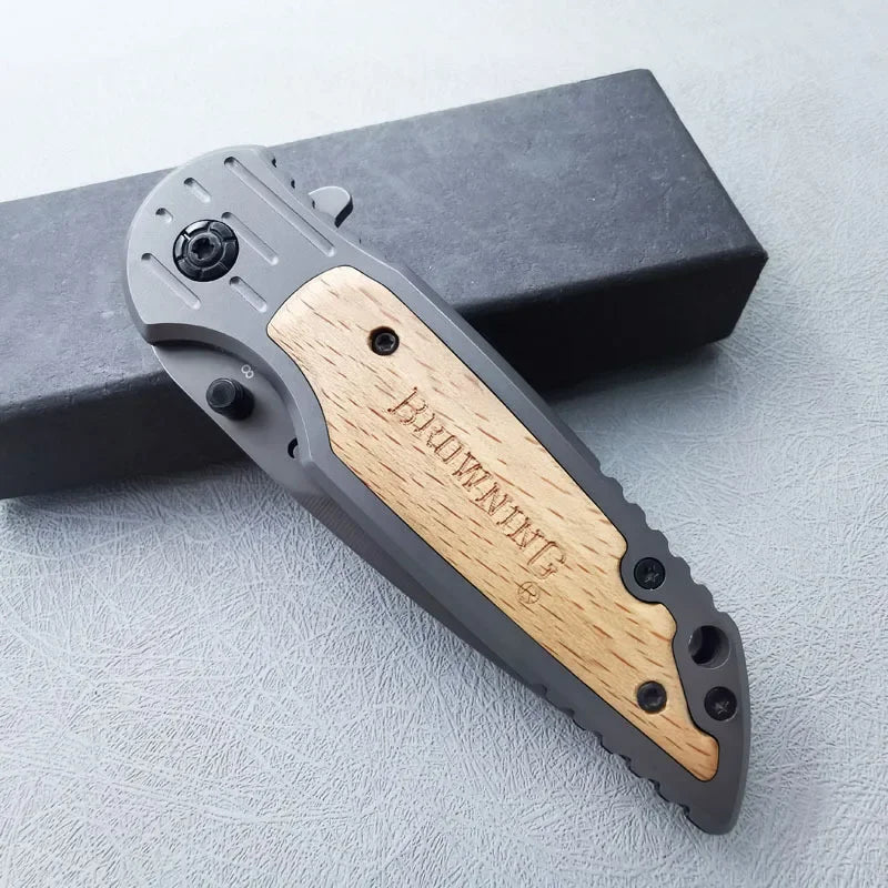 Browning Pocket knife with beautiful logo wooden handle